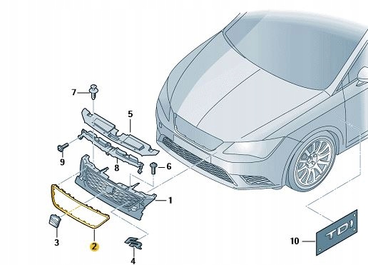 фото №1, Молдинг хром декоративная решётка решетка seat leon 2017-