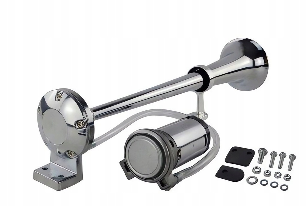 фото №8, Клаксон сигнал пневматична 150db сигнал клаксон хром компресор 12v