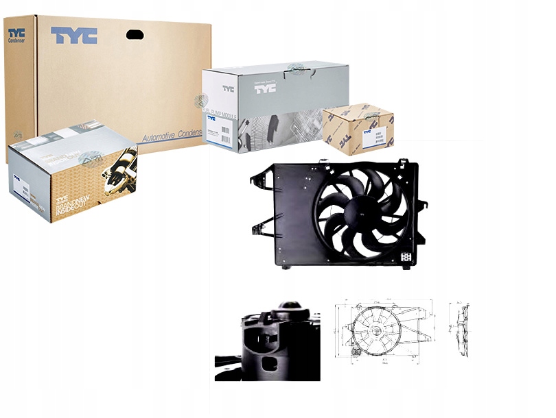 фото №1, Tyc вентилятор радіатора з корпус ford mondeo i