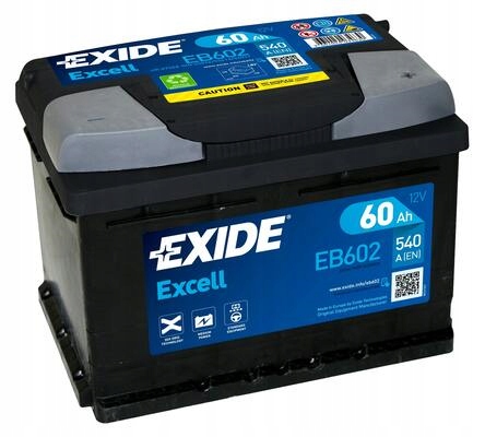 фото №1, Акумулятор exide excell 12v 60ah 540a eb602