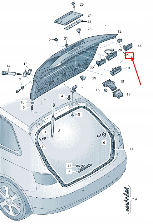 фото №1, Audi rs3 rear electric lid lock actuator push button 8v3827566