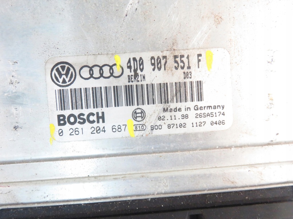 Блок керування audi a6 c5 2.8 4d0907551f 0261204687 Недорого