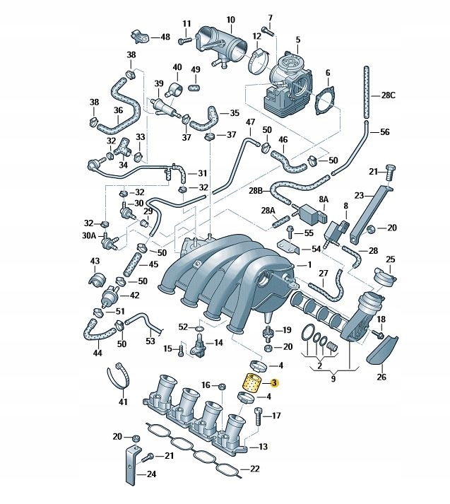 фото №3, Соединитель шланг труба коллектор впускной audi a4 a6