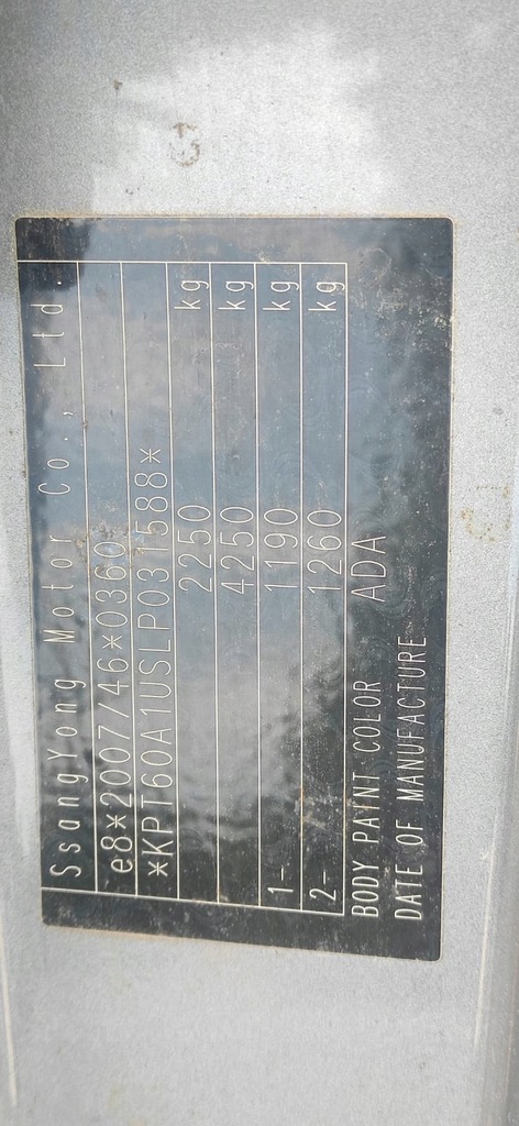 фото №4, Блок двигателя, порог левый ssangyong korando v od 2020r