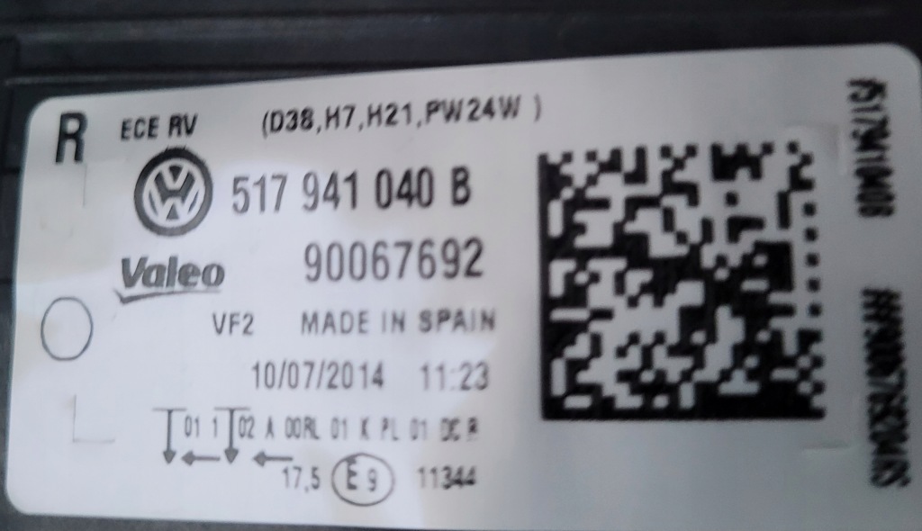 фото №11, Фара ксенон передний правый vw golf sportsvan 517941040b