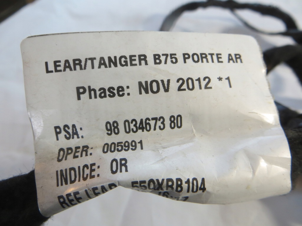 фото №8, Citroen ds4 електропроводка джгут двері правий задній задня оригінальна 9803467380