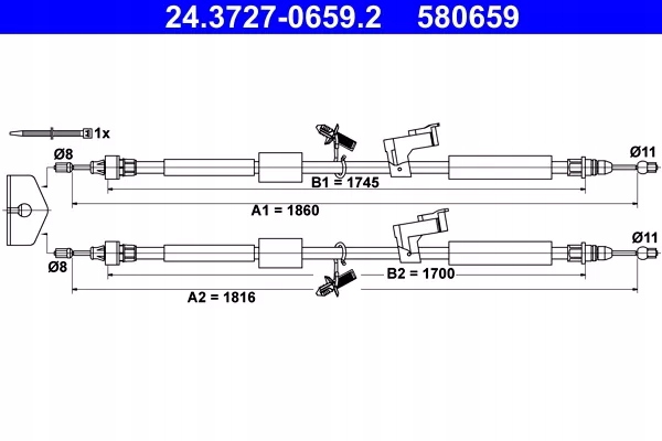 24.3727-0659/ate трос ham. ручний. ford t. Ціна