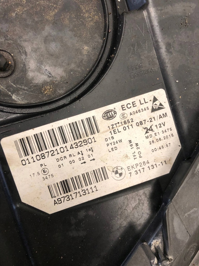 фото №9, Лампа лівий перед bi-xenon комплектна bmw f10 f11 lci lift 7317131 7296090