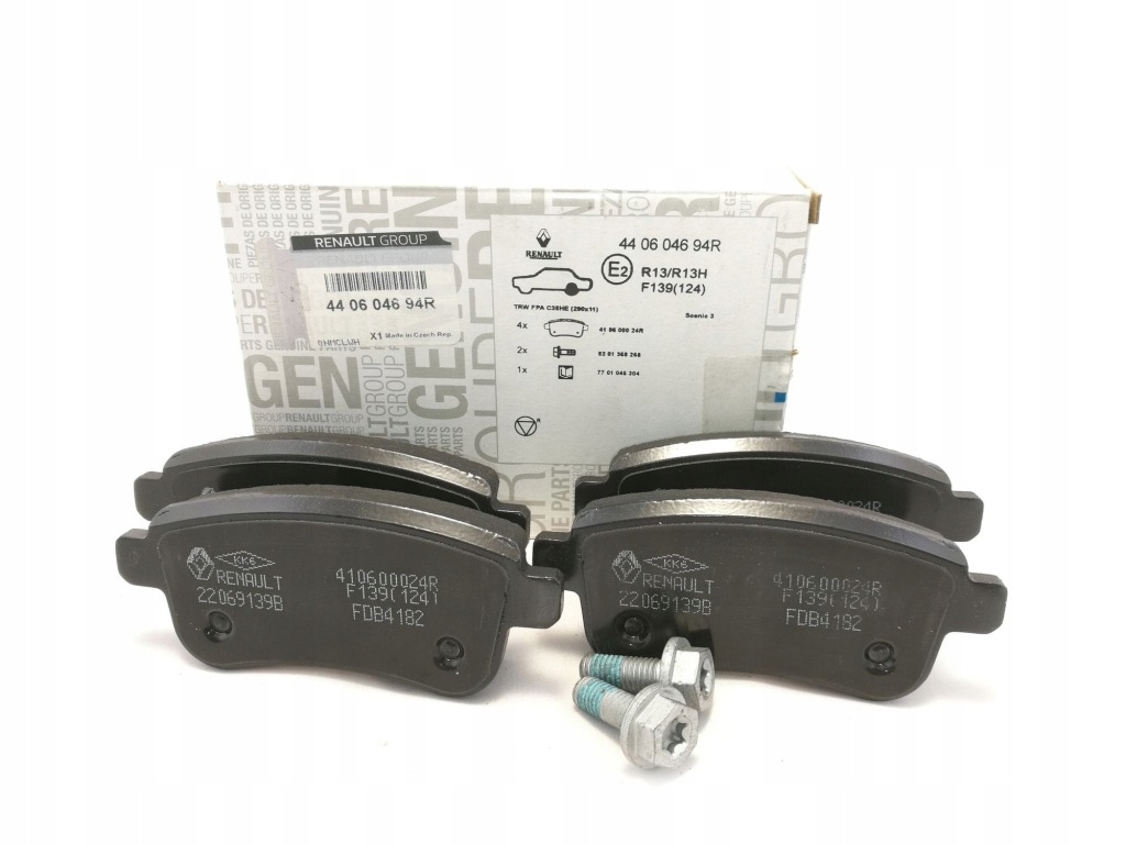 фото №1, Тормозные колодки тормозные renault megane iii scenic iii задняя 440604694r оригинал