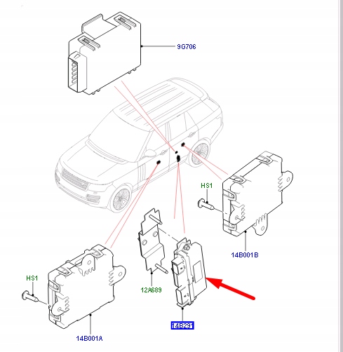 Купить Land rover range rover l405 блок управления замка левых дверь lr123635