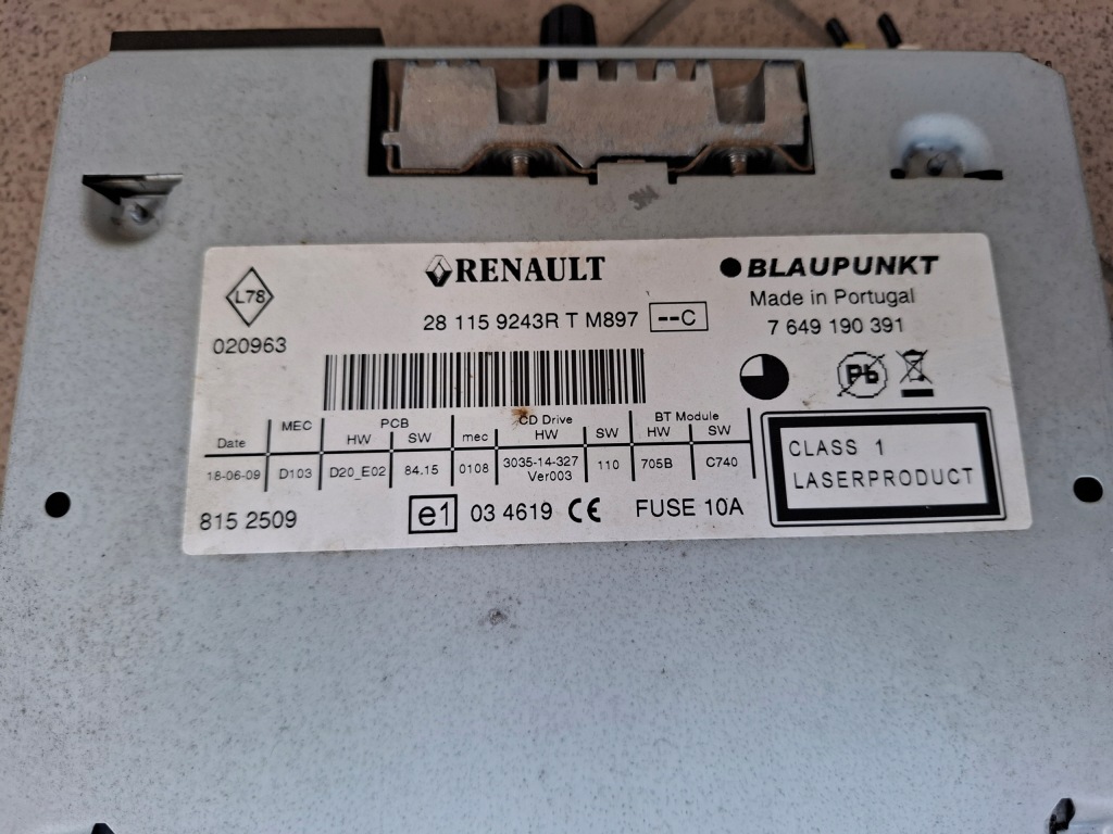 Renault scenic 3 megane радио cd+code 281159243r Доставка