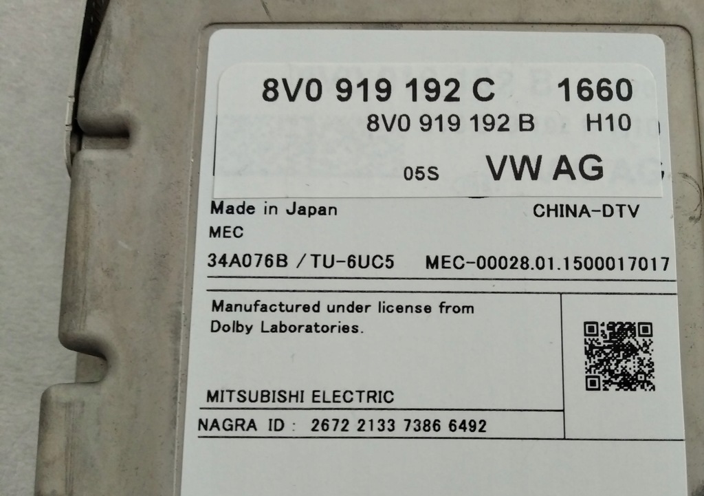 фото №8, 8v0919192c 8v0919192b тюнер tv цифровой china-dtv audi q7 16+ audi r8 16+