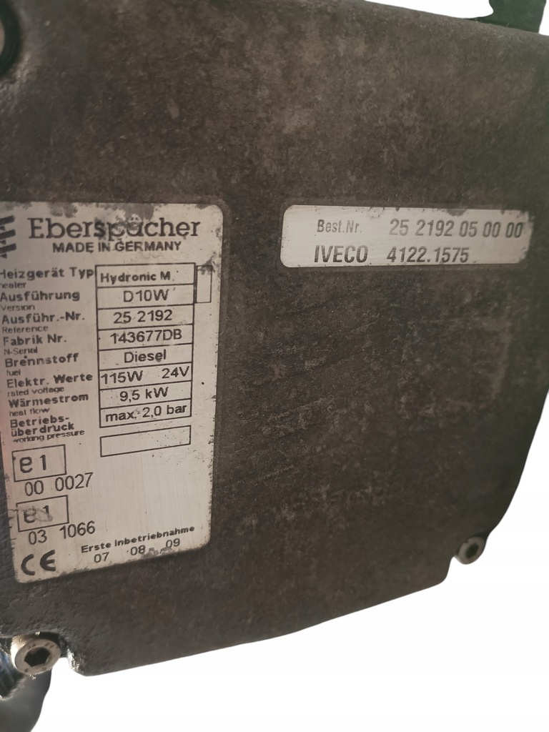 фото №8, Обігрівач стояночний webasto eberspaecher 10 iveco stralis оригінальний номер 252191050000