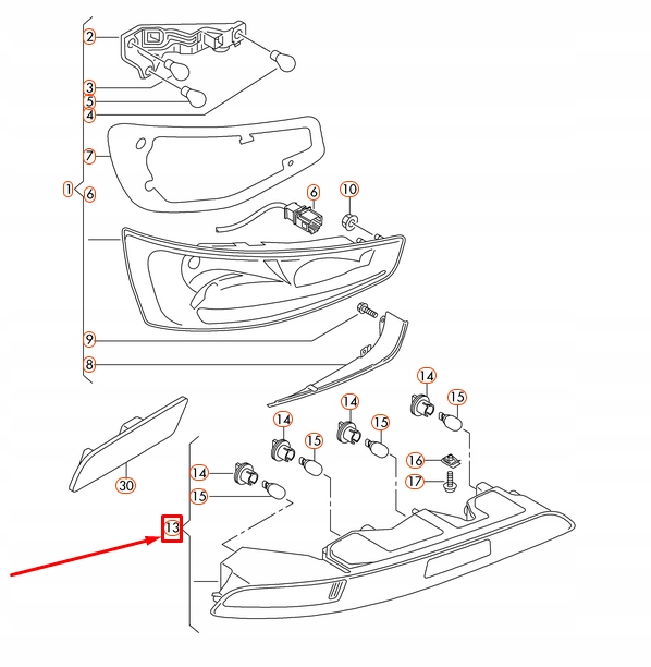 фото №9, Audi q3 8u лампа задняя правая 8u0945096c оригинальная