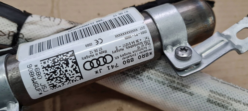 фото №8, Q5 8r sq5 шторка безопасности подушка безопасности воздушная левая левый перед 8r0880741j