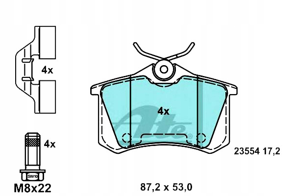 фото №1, Ate 13.0470-2740.2 набір гальмівних колодок гальмівних, гальма дискові