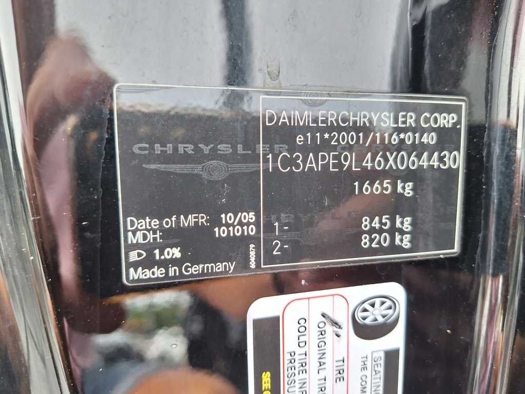 фото №9, Chrysler crossfire pas задня чверть крила задня лівий поріг блок двигуна