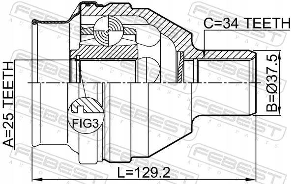Шрус  полуось 1811-z16rh febest Доставка