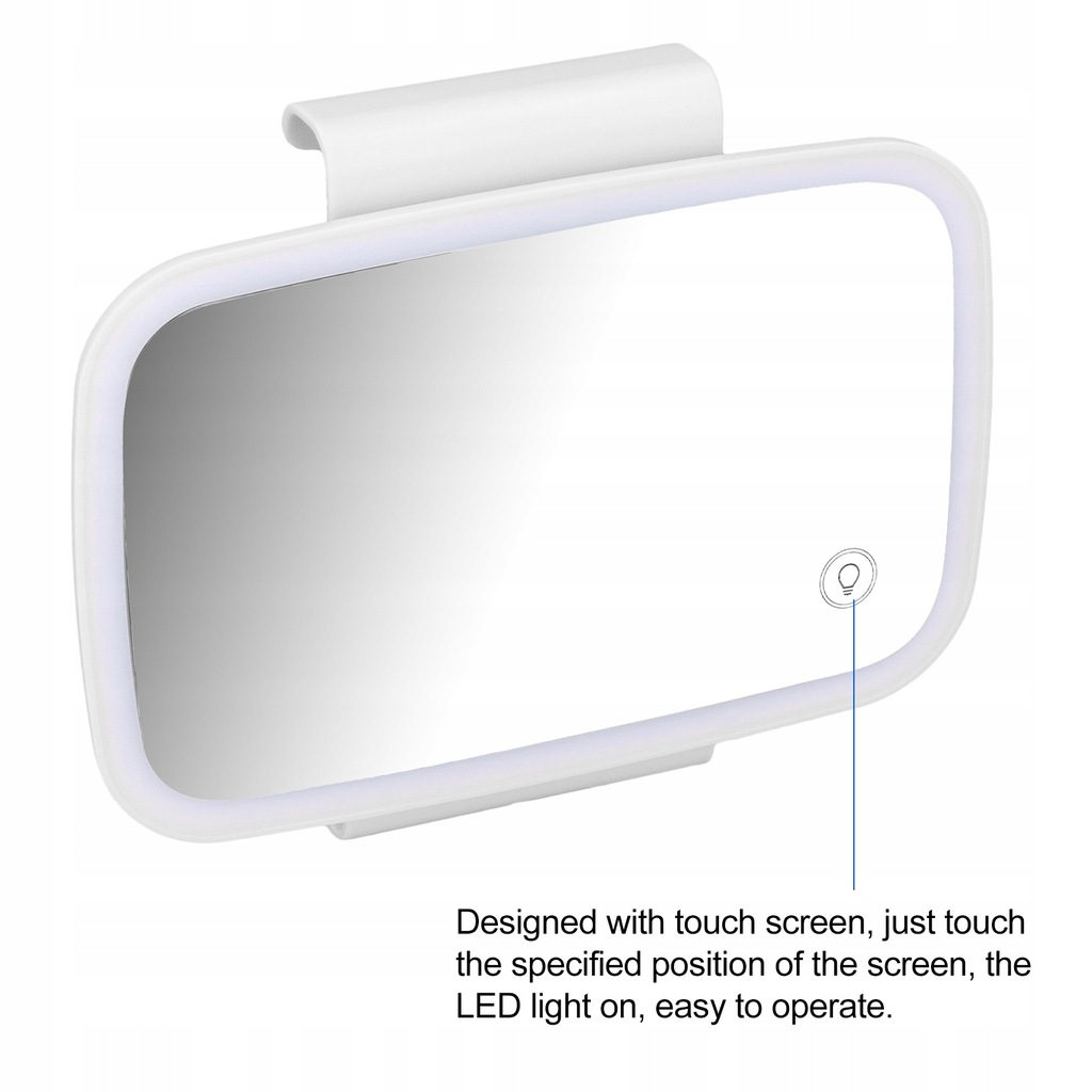 фото №13, Захист сонцезахисна do автомобіля дзеркало do макіяжу led екран dotykow