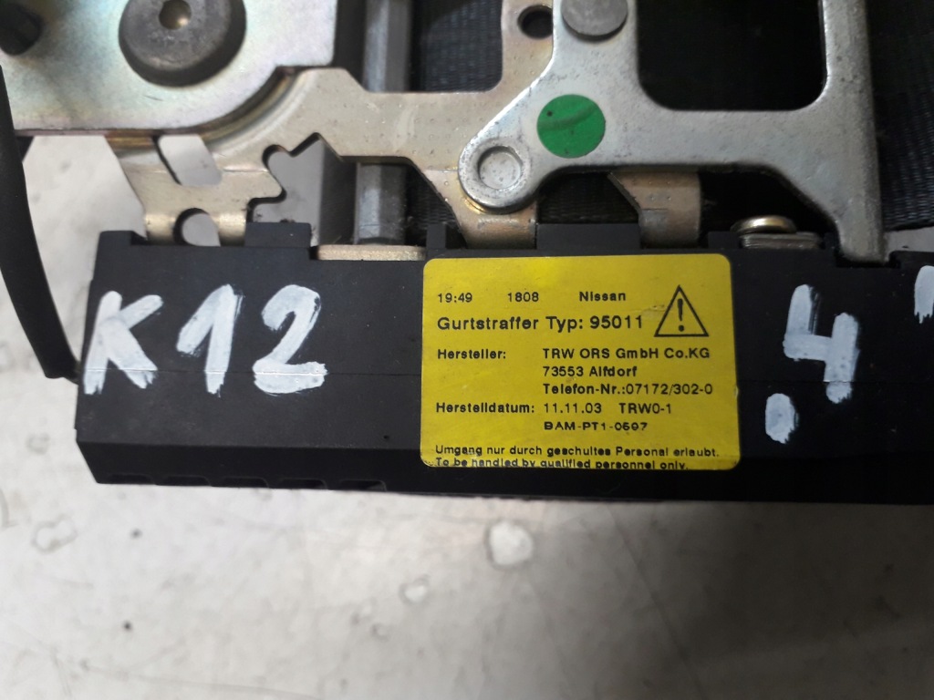 фото №13, Nissan micra k12 03- панель приладів консоль подушки безпеки датчик подушка безпеки ремені перед