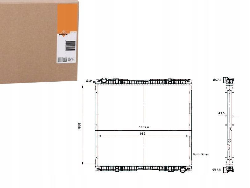 Радиатор воды nrf truck 519739 scania 4 nrf 519739 радиатор, система Оригинал