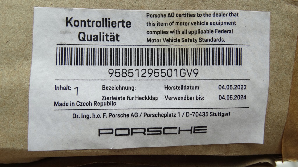 фото №8, Porsche cayenne молдинг крышки задний нижняя хром 7p5853955g , 95851295501gv9