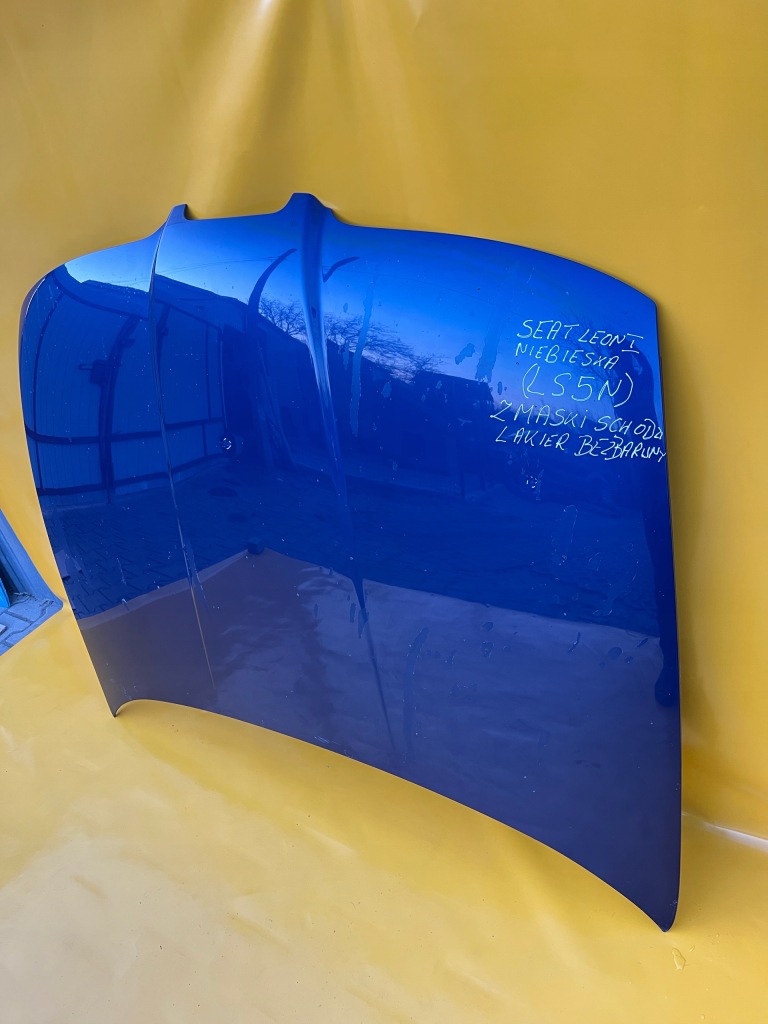 Капот перед seat leon 1 99-06r niebieska код лакокрасочного покрытия ls5n . Доставка