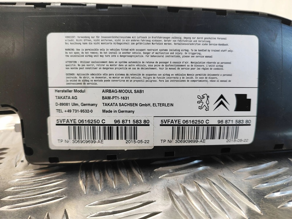 фото №6, Citroen c4 ii 2015 перед сторона левая подушка воздушная подушка безопасности сиденье