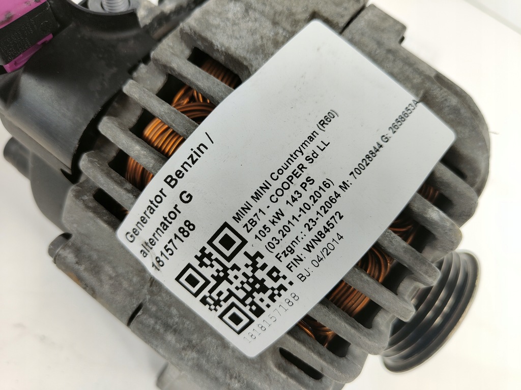 фото №3, Mini countryman r60 2.0d r55 r56 r61 генератор