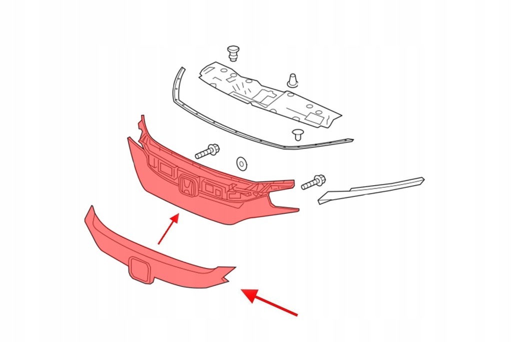 фото №5, Honda civic x 2016-2019 sedan решітка радіатора решітка радіатора хром 71121tbaa01