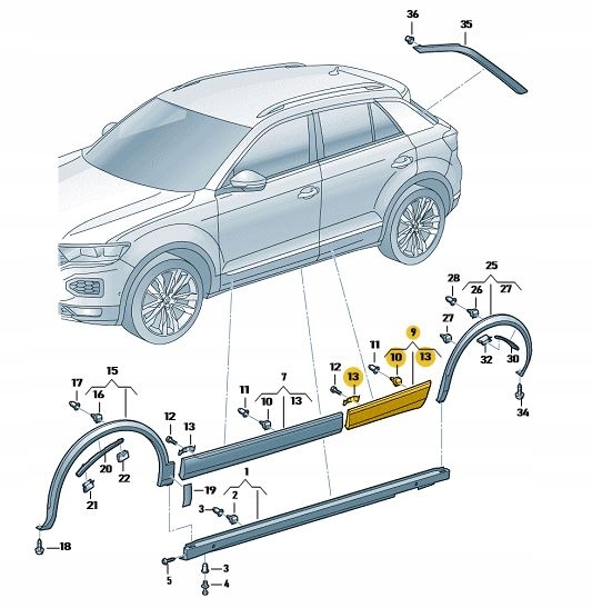 фото №2, Накладка молдинг двері vw t-roc задня права