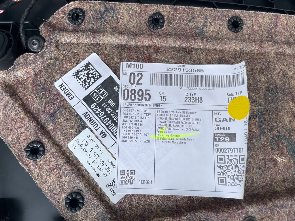 фото №9, Vw arteon fl r-line nowe обшивки обшивка двері 3g8868115b 3g886811b rl1