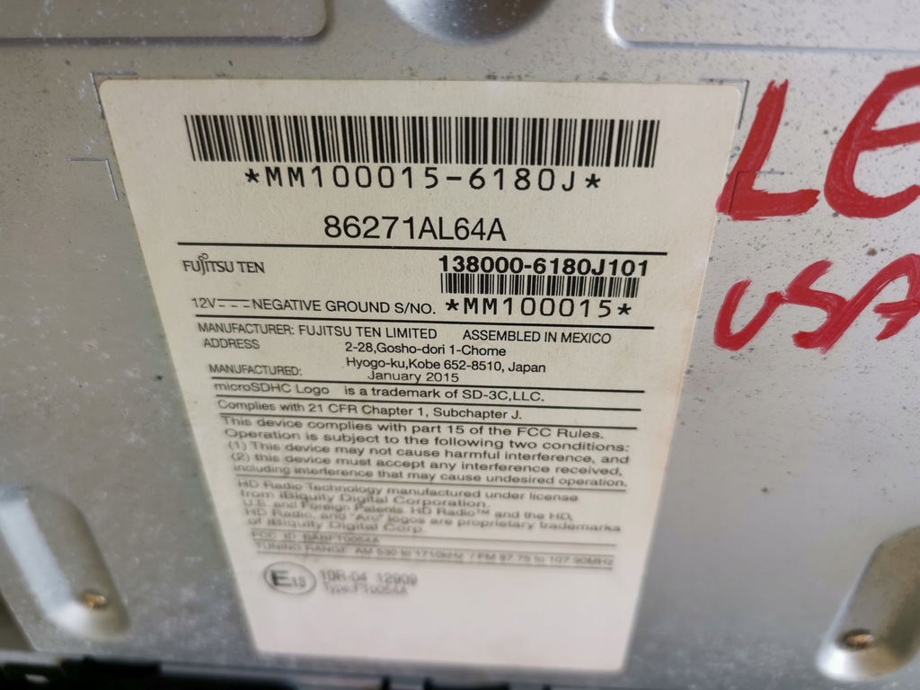 фото №7, Subaru legacy vi 2015- радио навигация usa