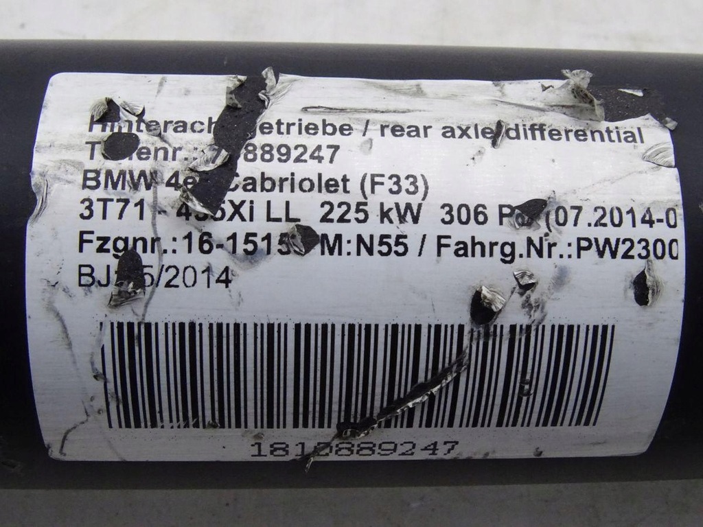 фото №6, Bmw 4 f32 f33 435i 3.0 n55 14-16 wał приводной оригинал xdrive 7600194