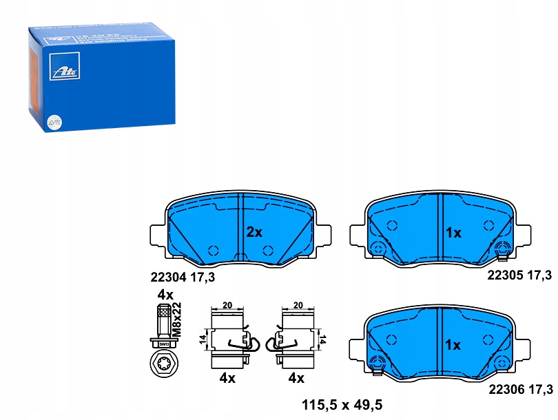 фото №1, Гальмівні колодки гальмівні задня fiat 500x jeep renegade 1.0-2.0d 07.14- ate
