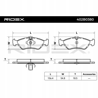 Гальмівні колодки гальмівні ridex 402b0380 Доставка