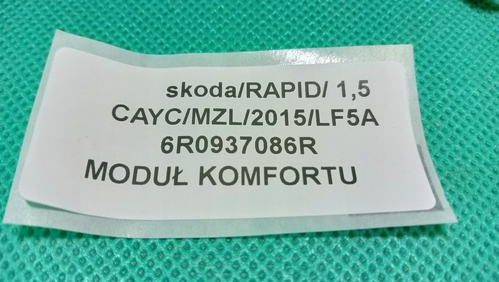 фото №5, Модуль комфорту skoda rapid 6r0937086r