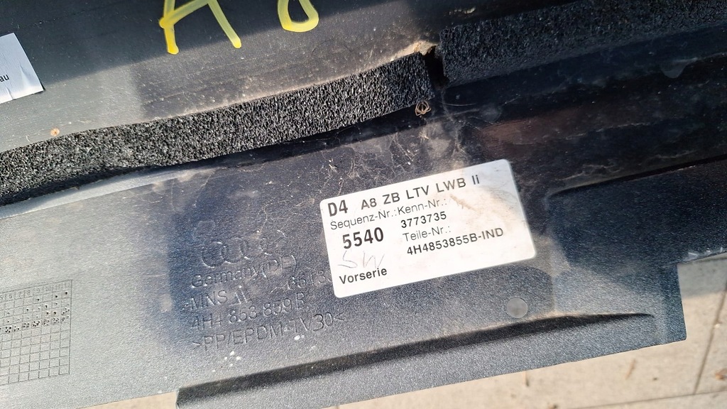 фото №7, Молдинг поріг ліва audi a8 d4 long 4.2 tdi 4h4853859b