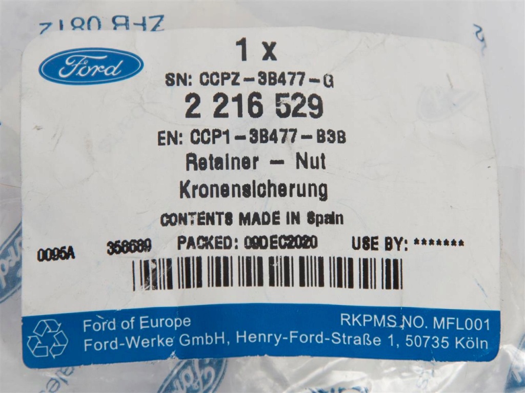 Купить Гайка ступица mustang focus 18- kuga 12- ford оригинальный номер 2216529 _ ccp1-3b477-b3b