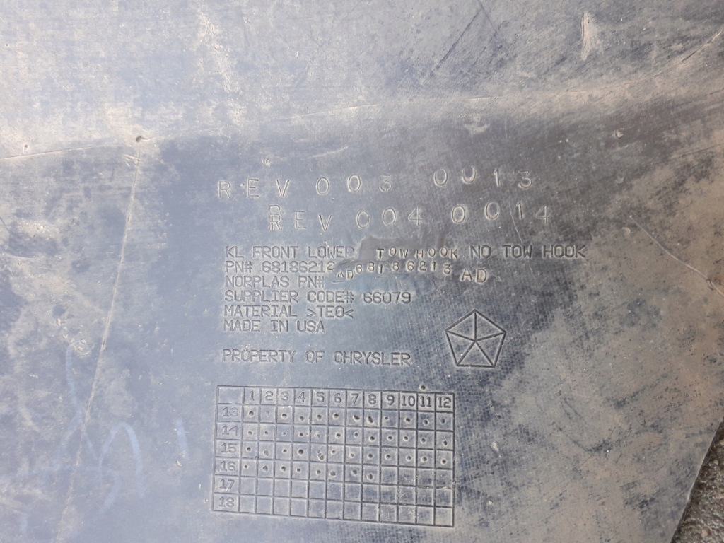 фото №13, Jeep cherokee kl trailhawk 13- бампер передний перед 68186212ad 68186213ad