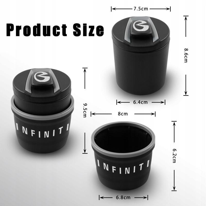 фото №6, Dla infiniti контейнер na сміття автомобільний з led