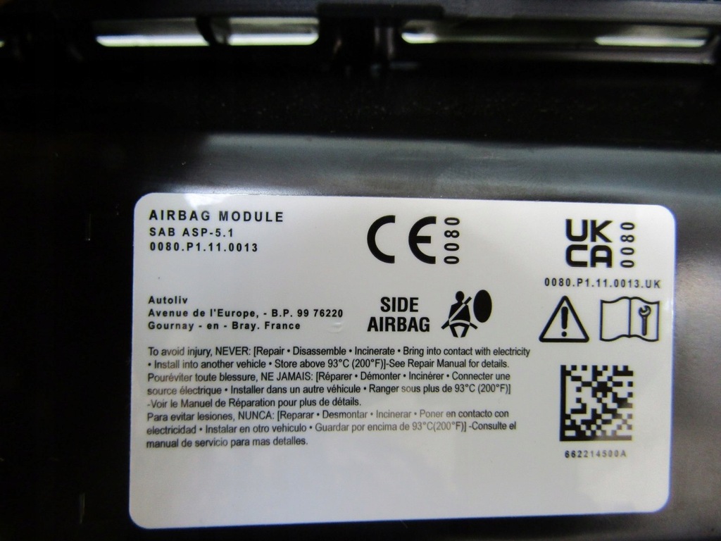 фото №6, Civic xi 24r подушка подушка безопасности правая задняя правый задняя задняя 662214500a