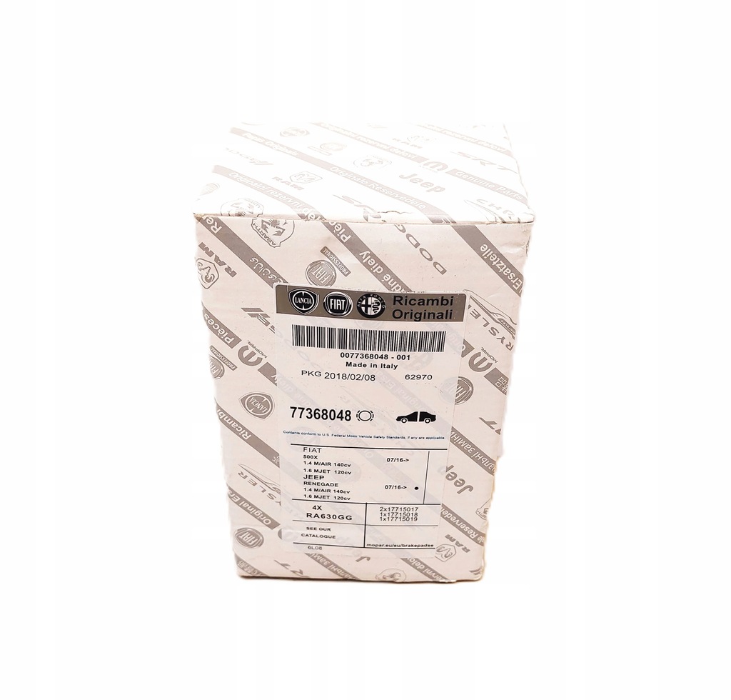 фото №1, Lancia/ fiat/ alfa оригинальный номер тормозные колодки тормозные 77368048 fiat 500 jeep renegade