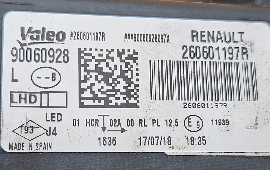 фото №8, Renault megane iv 16-20 лампа ліва full led 260601197r