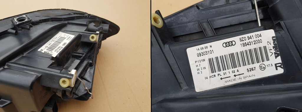 фото №15, Лампа правый перед audi a2 99-05 / оригинал / исправна / europa / комплектная