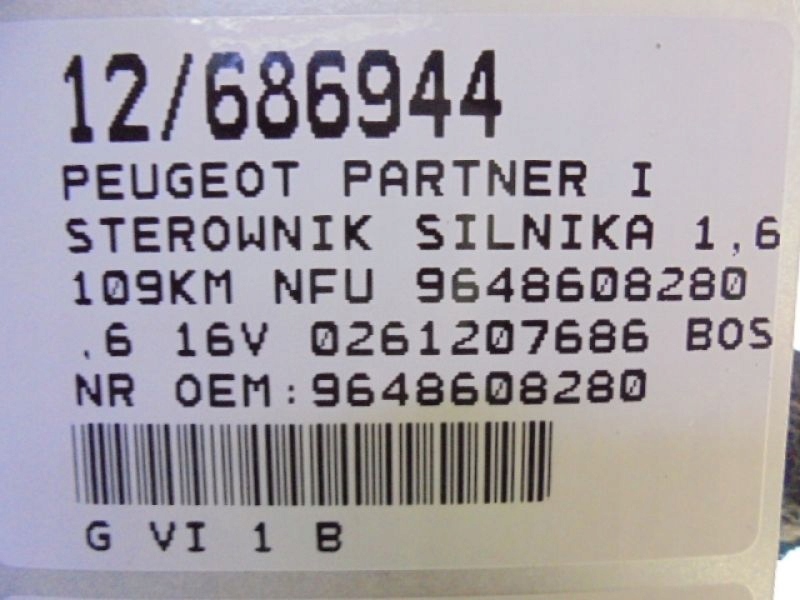 фото №5, Partner i бортовой компьютер 9648608280 1,6 16v 0261207686