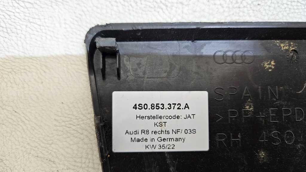 фото №13, Молдинг порог перед передняя правая audi r8 4s 4s0853372a r8/spyder