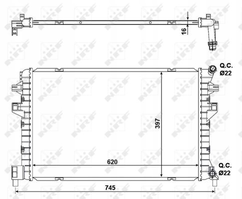 Радиатор воды nrf 58471 Оригинал