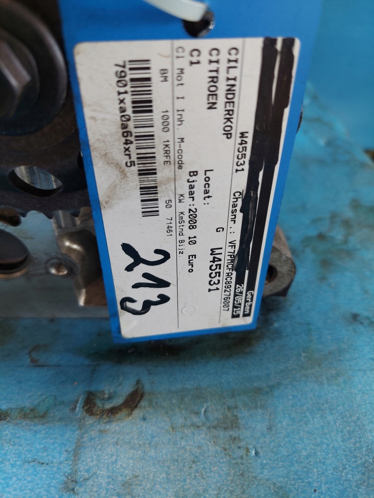 фото №13, Головка citroen c1 2008 r 1.0 b 1krfe