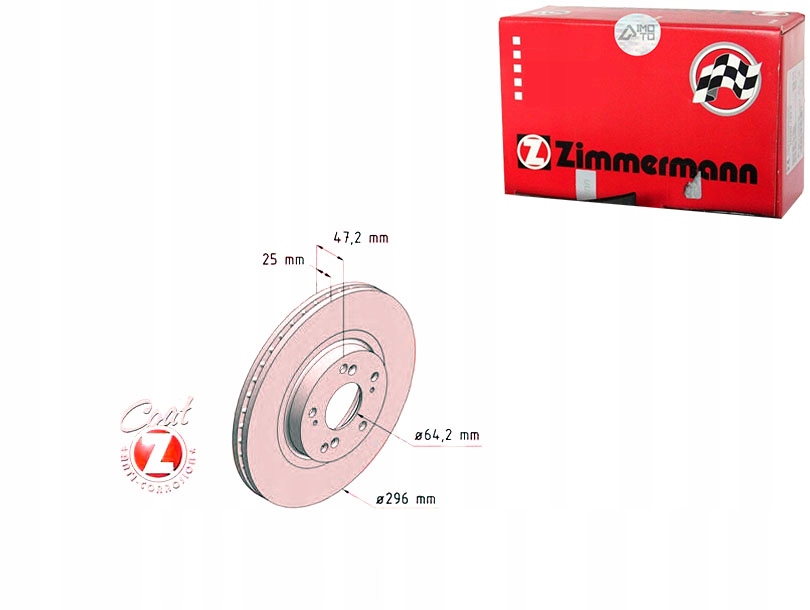 фото №1, Тормозные диски тормозные 2szt honda accord 08- zimmermann